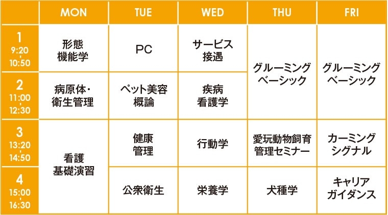 時間割(例)