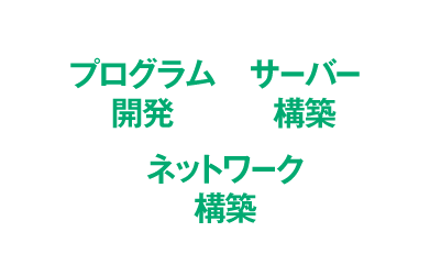 プログラム開発、サーバー構築、ネットワーク構築