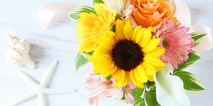 夏の花でつくるフラワーデザイン体験