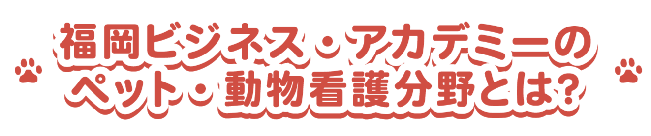 福岡ビジネス・アカデミーのペット・動物看護分野とは？